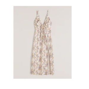 Cinched Neck Slip Midi Dress